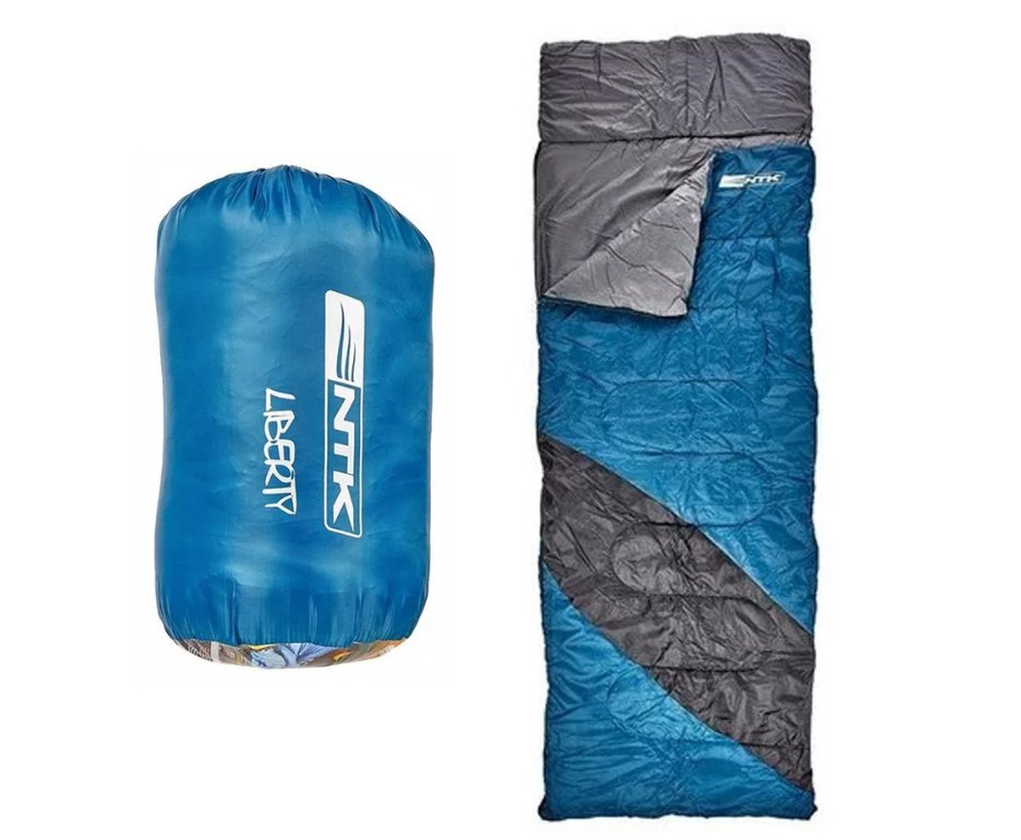 Saco de Dormir Liberty +4°c A +10°c Preto E Azul - Nautika