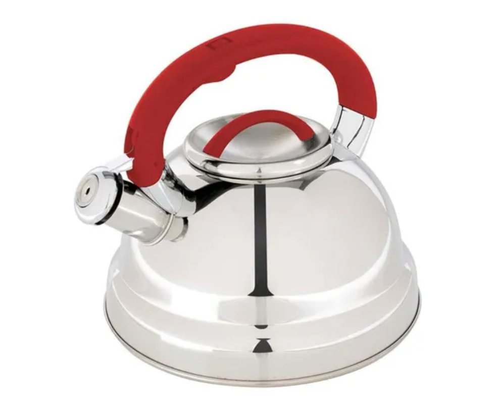 Chaleira  Inox 3l Fundo Trip Diletta Vermelha - Mor