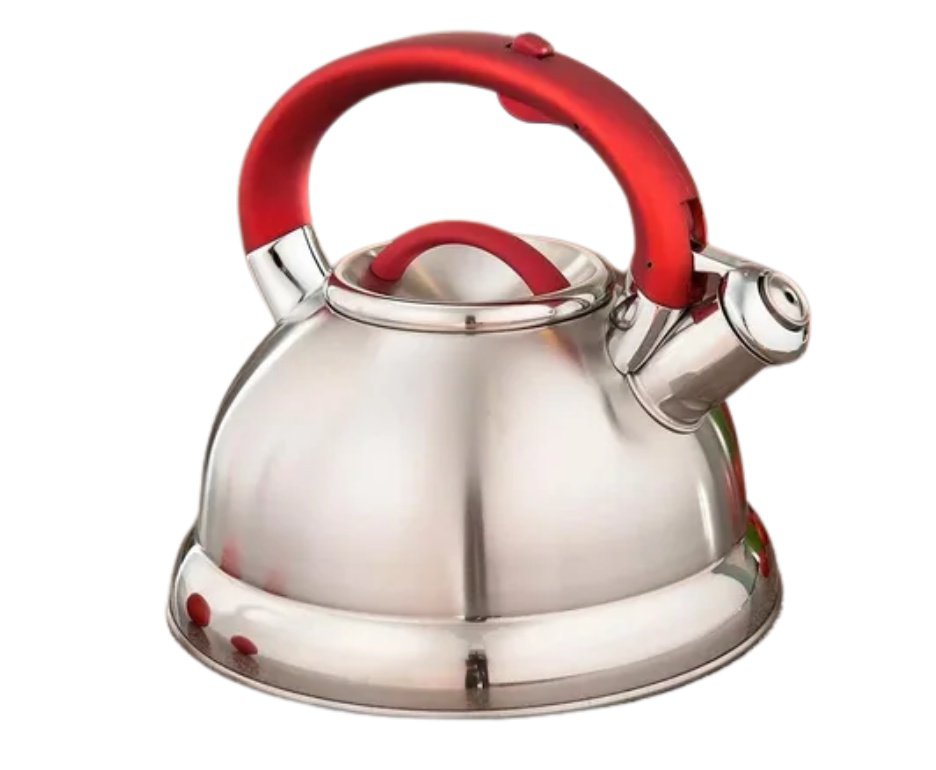 Chaleira  Inox 3l Fundo Trip Diletta Vermelha - Mor