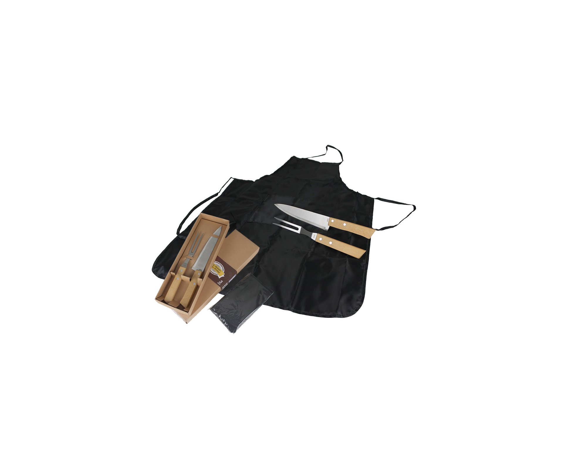 Kit Assador com avental, faca e garfo Fix Ud 3101- Fixxar