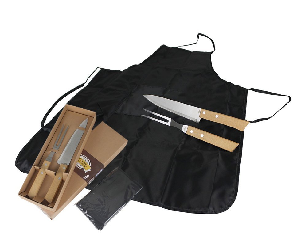 Kit Assador com avental, faca e garfo Fix Ud 3101- Fixxar