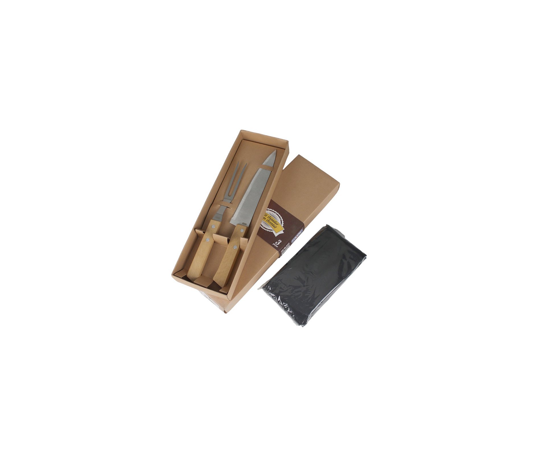 Kit Assador com avental, faca e garfo Fix Ud 3101- Fixxar