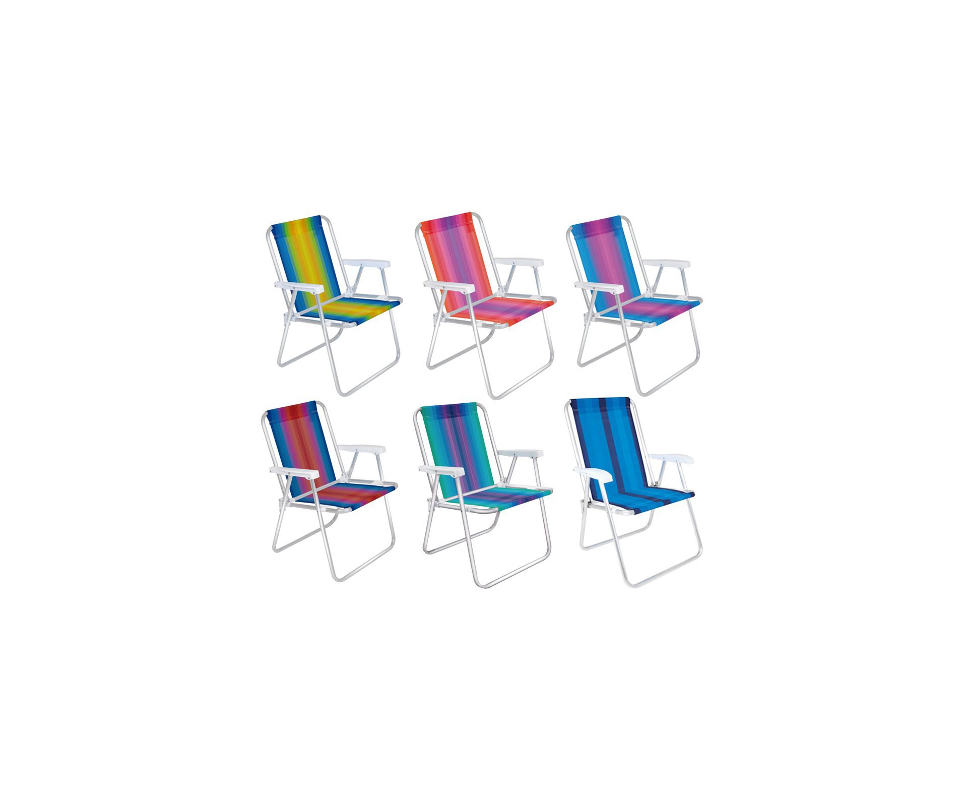 Cadeira Praia Mor Alta - Alumínio Cores Diversas