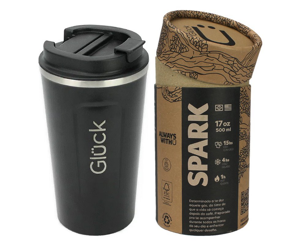 Copo Térmico Gluck Spark 500ml Black