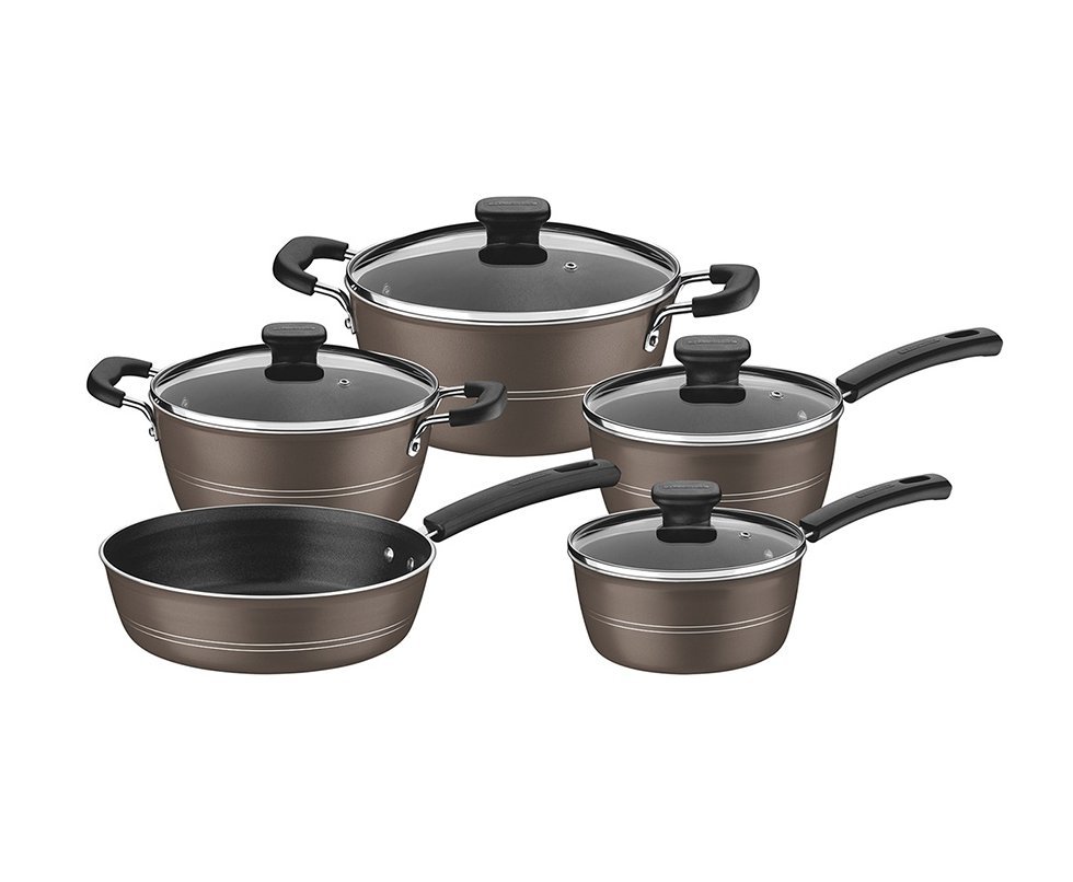 Jogo de Panela 5 Pçs Sicilia Avela - Sortidos de Aluminio C/ Revest. Antiaderente - Tramontina