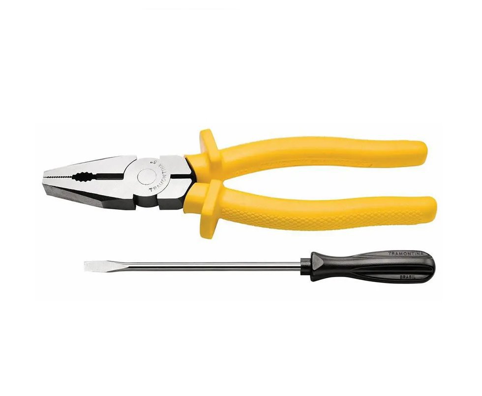 Alicate universal 8" + chave de fenda 1/8" x 3" tramontina 43408/048