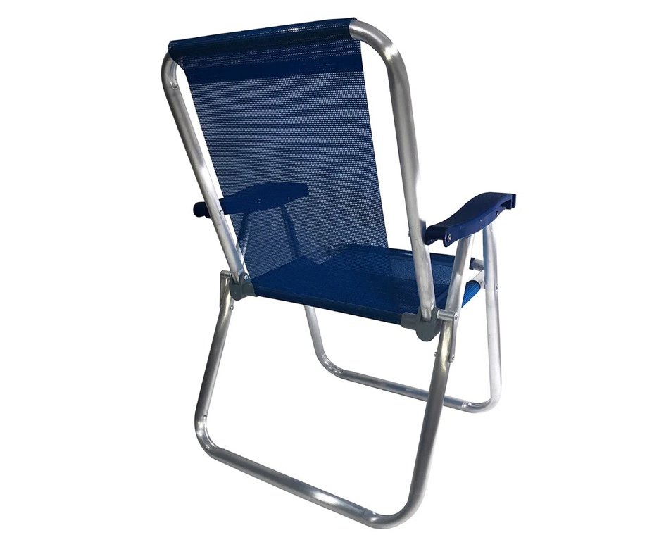 Cadeira de Praia Cancun Plus Azul Marinho Suporta Até 120 KG Zaka