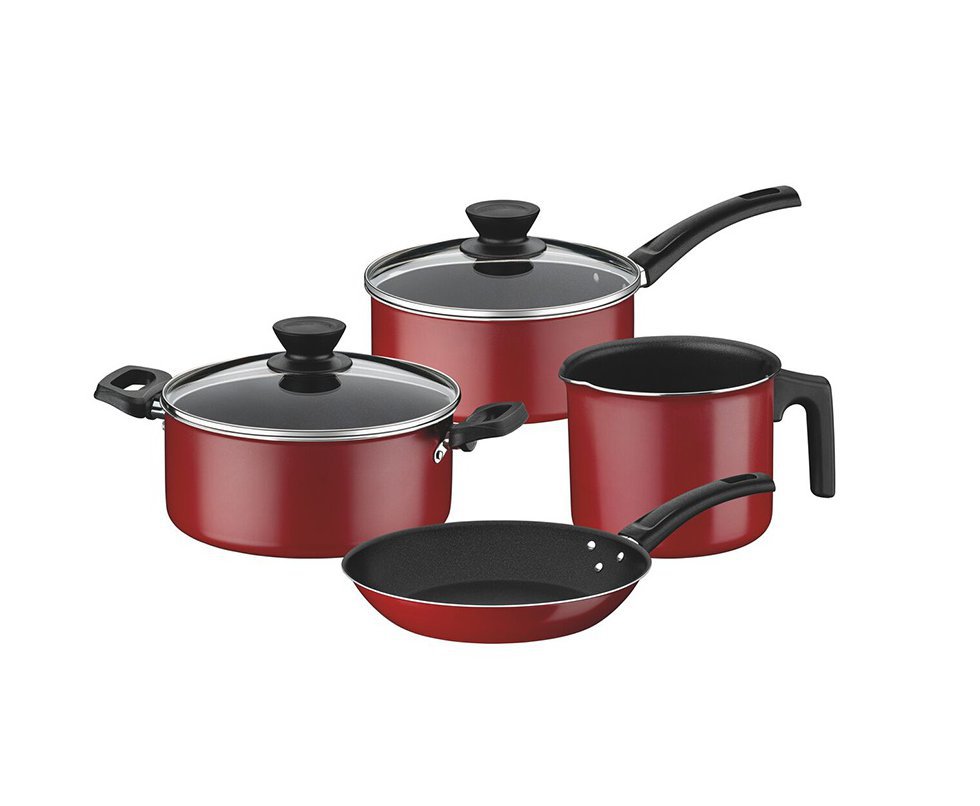 Jogo Panelas 4 pçs Tramontina Coimbra Alumínio Antiaderente Starflon Max - Vermelho