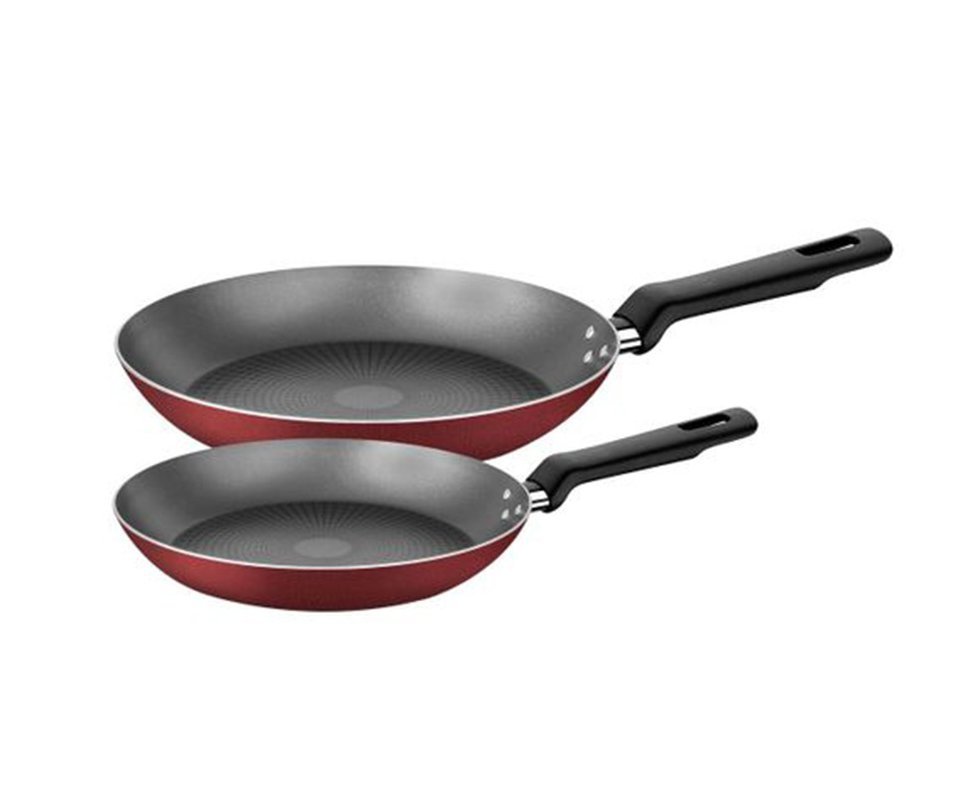 Jogo de Frigideiras 02pçs Tramontina Loreto Alumínio com Revestimento Antiaderente Starflon Max Vermelho