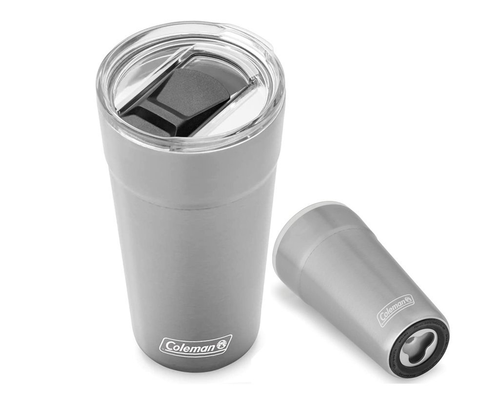 Copo Térmico Tumbler Coleman de Cerveja Verde Inox Com Tampa e Abridor 600 Ml