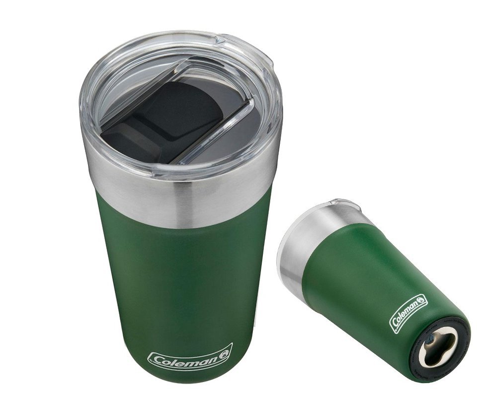 Copo Térmico para Cerveja Coleman Tumbler Inox Com Tampa e Abridor 600ml - Verde
