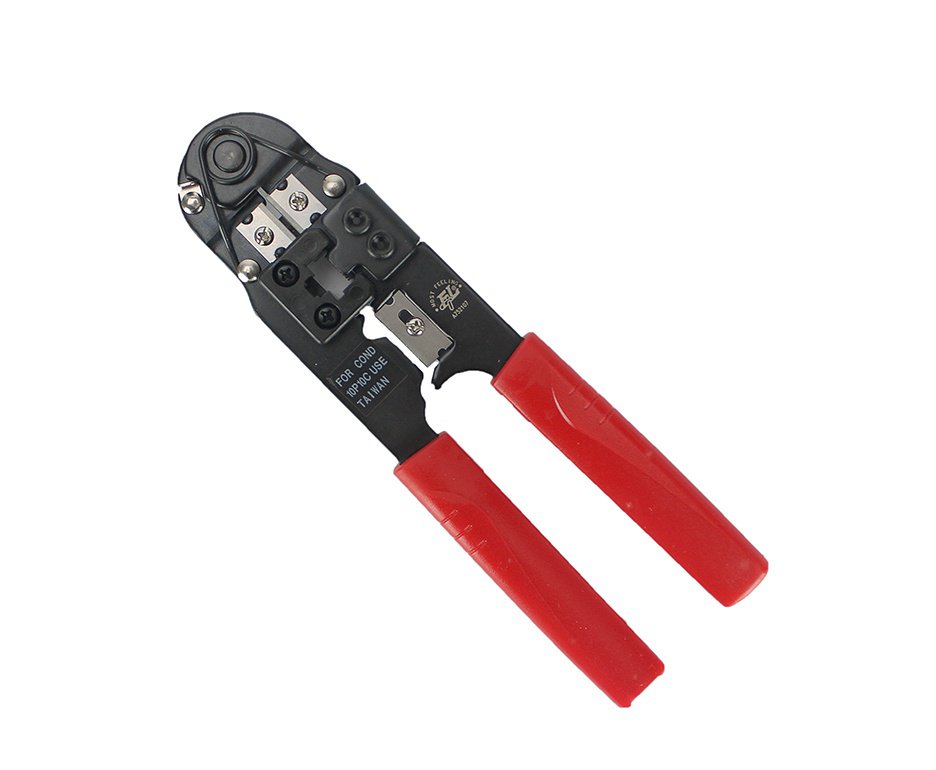 Alicate Para Crimpar Plug Modular 10P10C 8" 205mm Azul / Vermelho