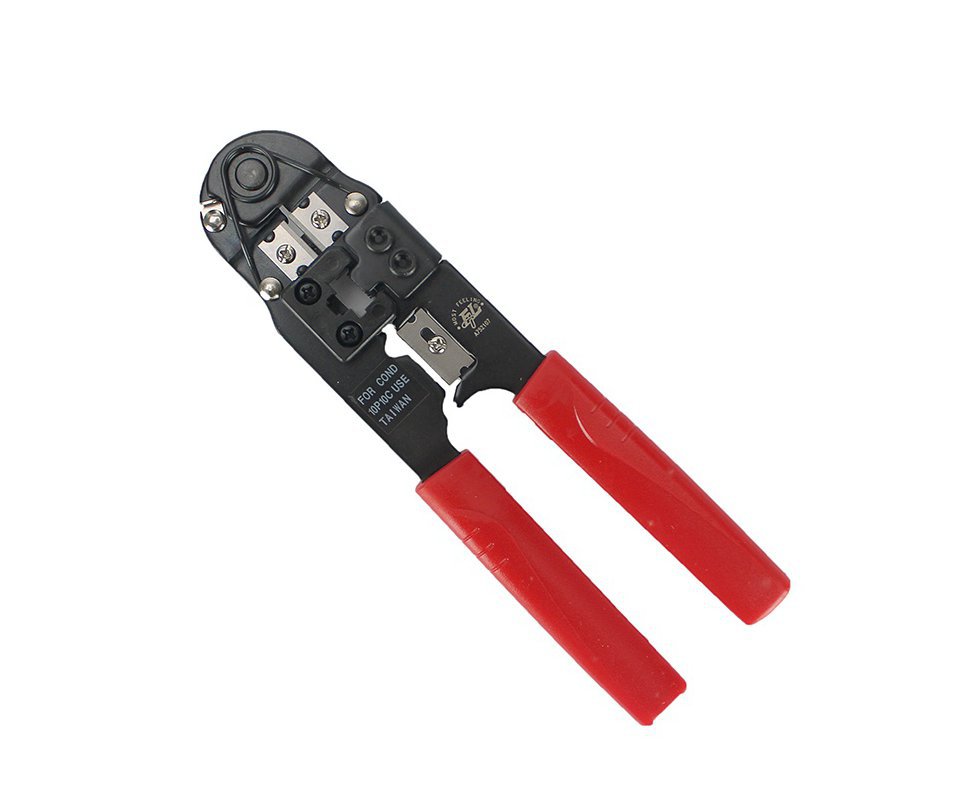Alicate Para Crimpar Plug Modular 10P10C 8" 205mm Azul / Vermelho
