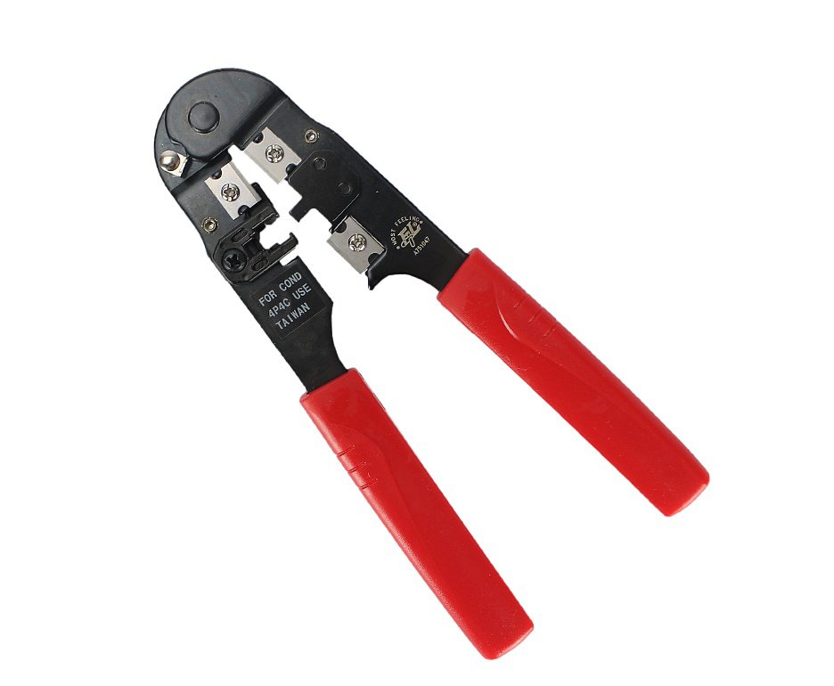 Alicate Para Crimpar Plug Modular 7 1/2" 190mm 4P4C Top Flfeelling Vermelho/Azul