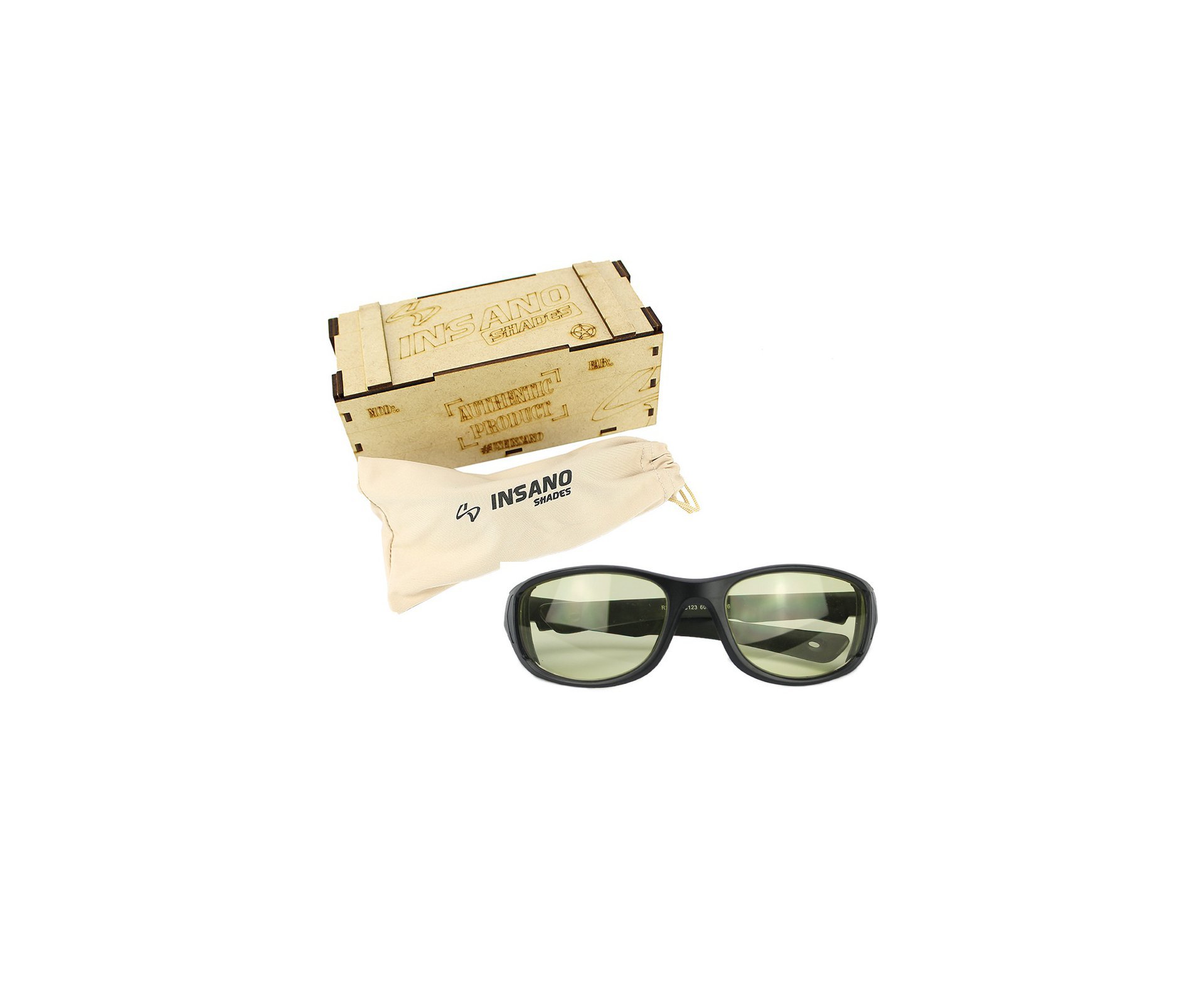 Óculos Insano Shades 2 com Armação Preto Fosco - Lente Amarela