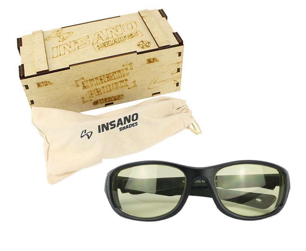 Óculos Insano Shades 2 com Armação Preto Fosco - Lente Amarela