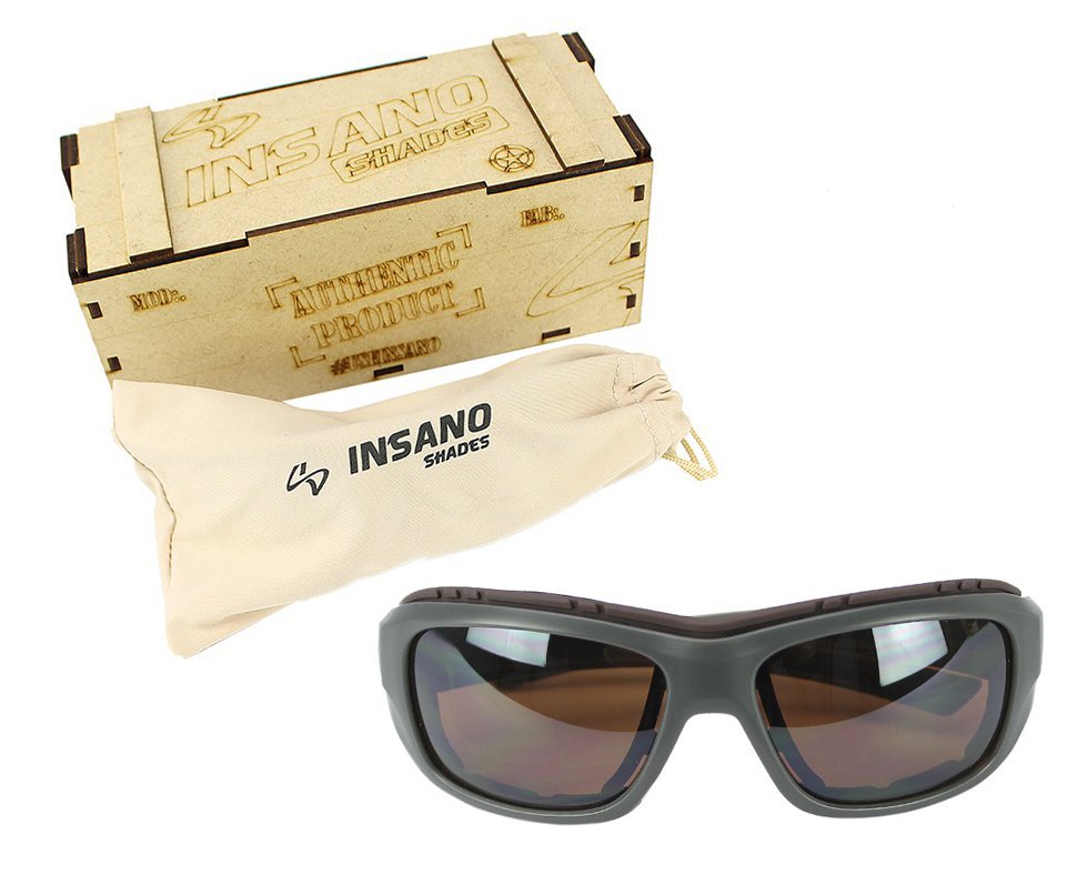 Óculos Balístico com Armação 20537 - C789 Grafite - Lente Marrom  - Insano Shades