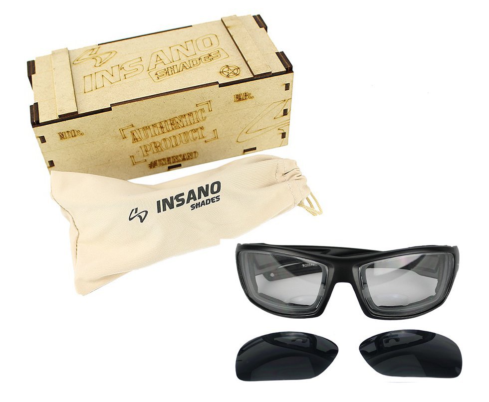 Óculos Balistico + 2 lestes Preta/Transparente 20540-C123/C100 - Insano Shades