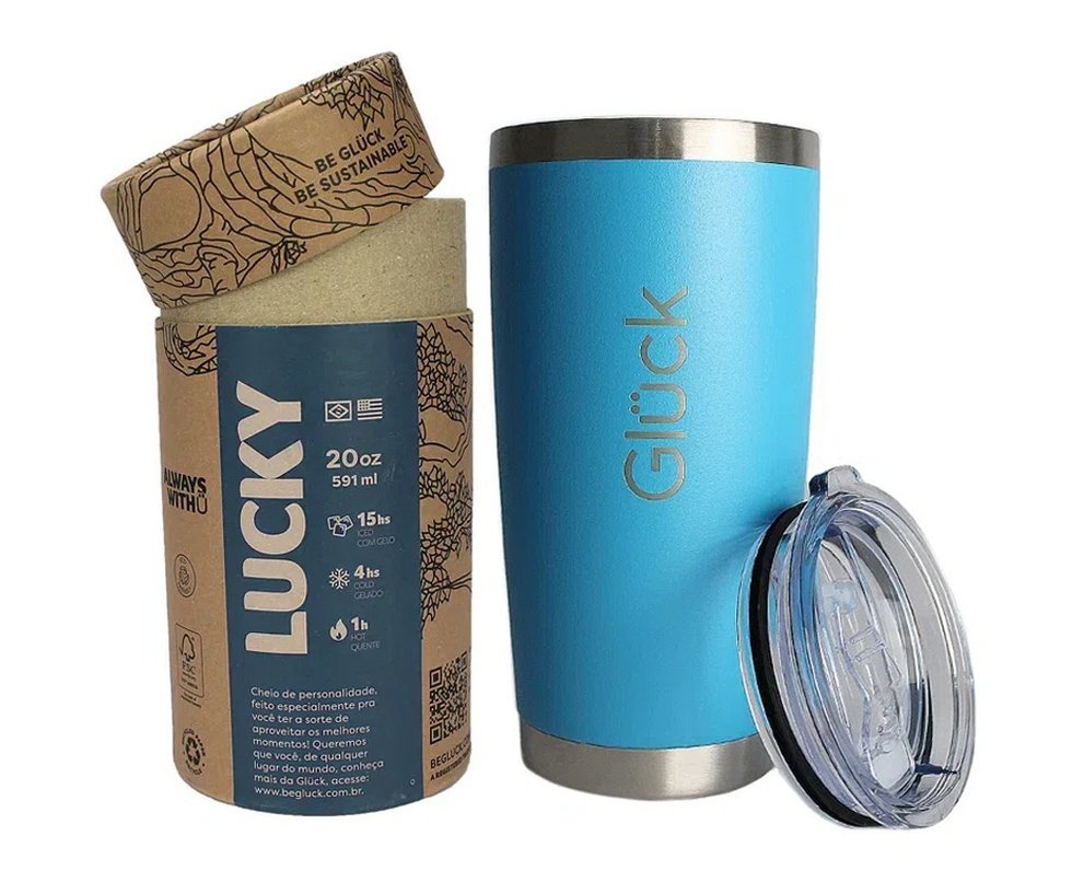 Copo Térmico Para Cerveja Lucky 591ml Inox Ministry Blue - Gluck