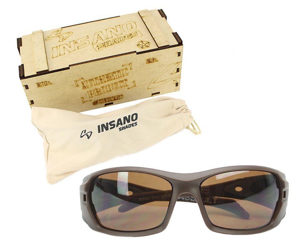 Óculos Balístico com Armação Marrom - Lente Marrom 20542 - C345 - Insano Shades Armação