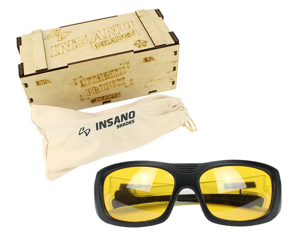 Óculos Balístico com Armação Preto/Transparente - LenteAmarela 20534 - C345 - Insano Shades