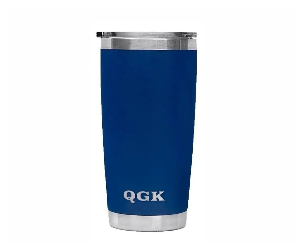Copo Térmico Tumbler 591ml QGK Azul Escuro Com Tampa
