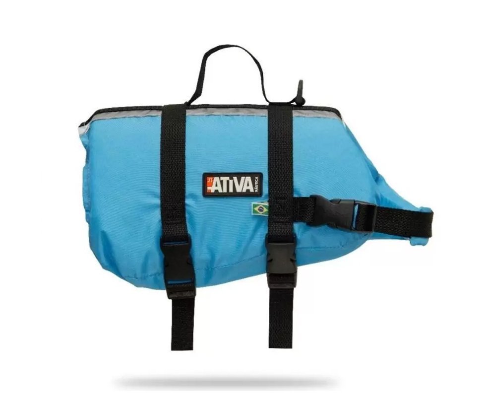 Colete Salva Vidas Para Cachorro Pet Vest Jt Ativa Azul - Ativa