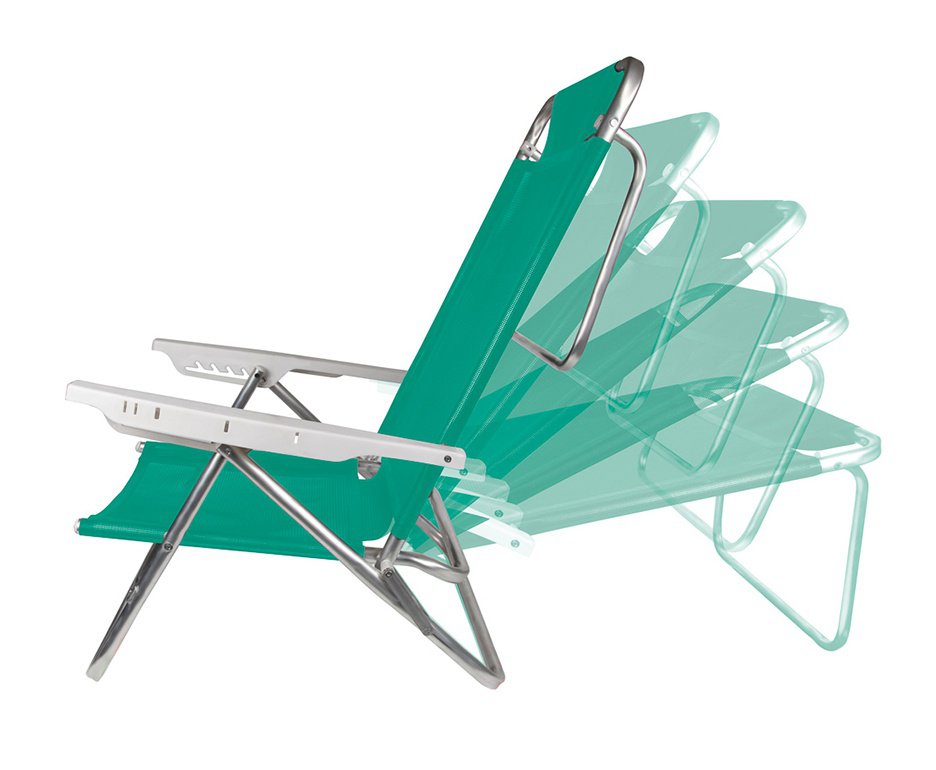 Cadeira Reclinavel De Praia Aluminio Mor Fashion - Verde