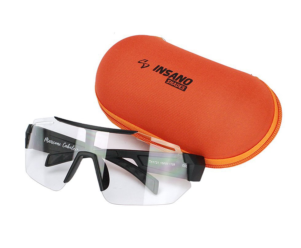 Óculos Bike Ciclista Marconi Cabeleira Armação Preta Lente Transparente Insano Shades