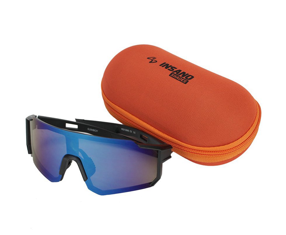 Óculos Bike Cilcista SlimBoy Armação Preta - Lente Azul Insano Shades