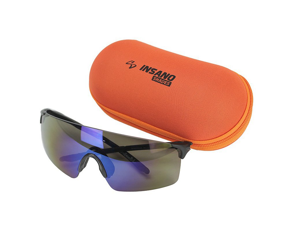 Óculos Ciclista Montain Bike 1 Armação Preta - Lente Azul Insano Shades