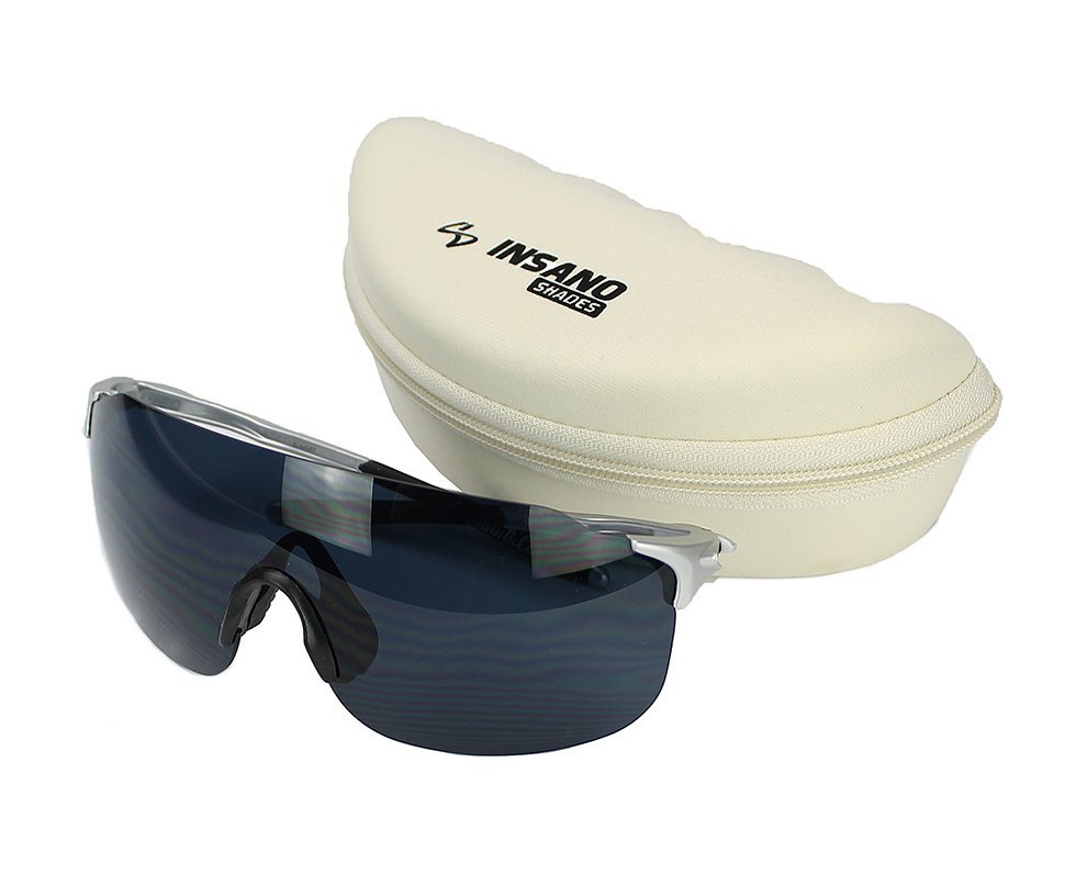 Óculos Ciclista Montain Bike 2 Armação Prata - Lente Preta Insano Shades