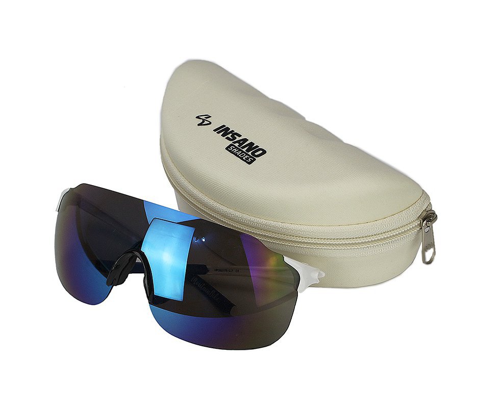 Óculos Montain Bike 2 Cilcista Armação  Branca - Lente Azul Insano Shades