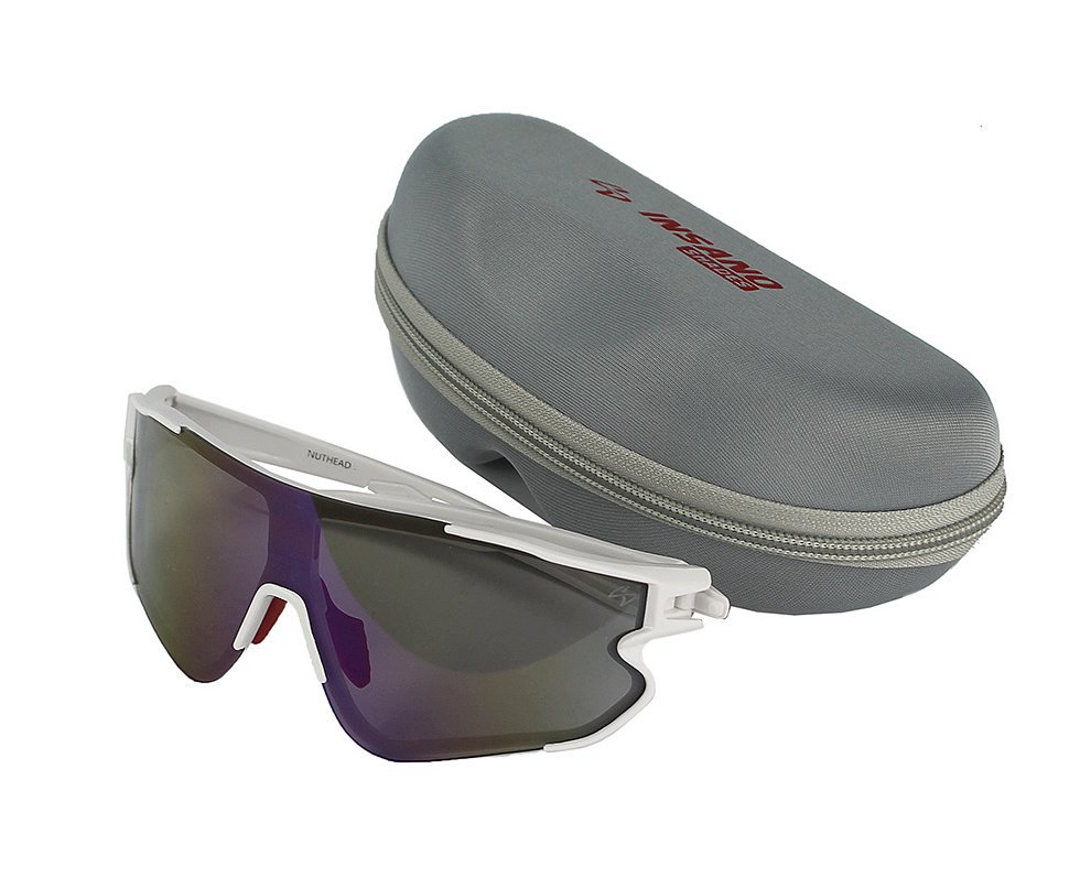 Óculos Bike Ciclista Nuthead Armação Branca Lente Azul Insano Shades