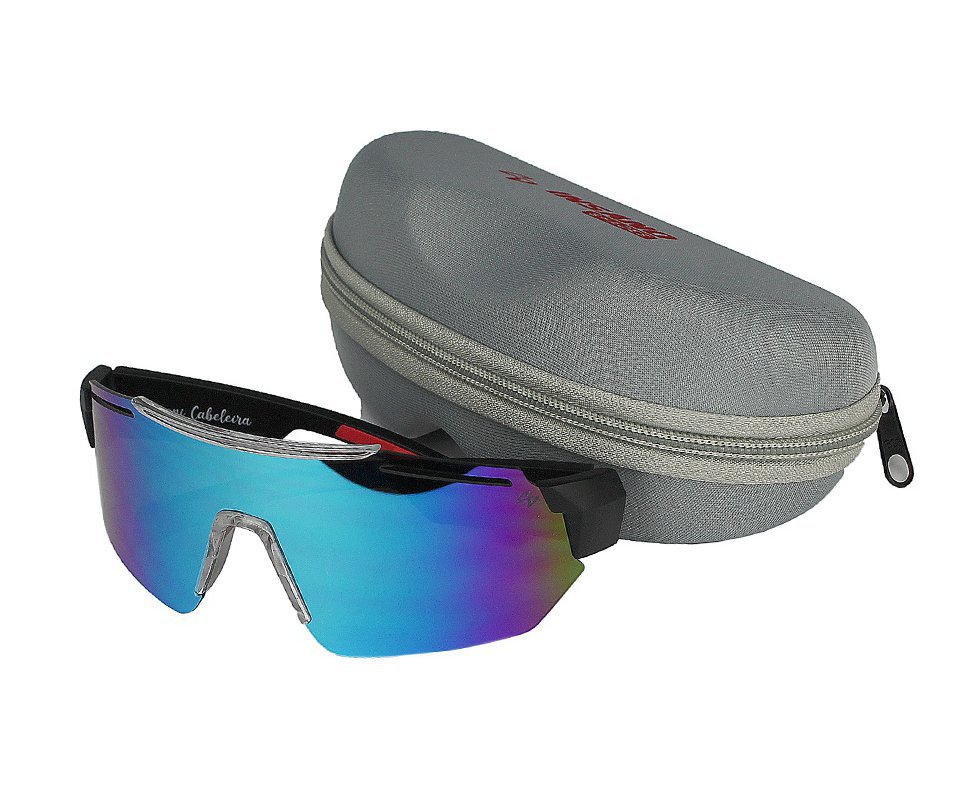 Óculos Marconi Cabeleira Armação Preta Lente Azul Insano Shades