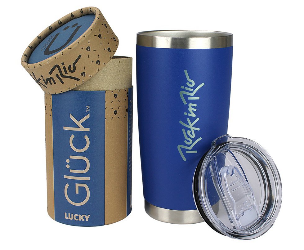Copo Térmico Lucky Oficial Rock In Rio 591ml Inox Blue - Gluck