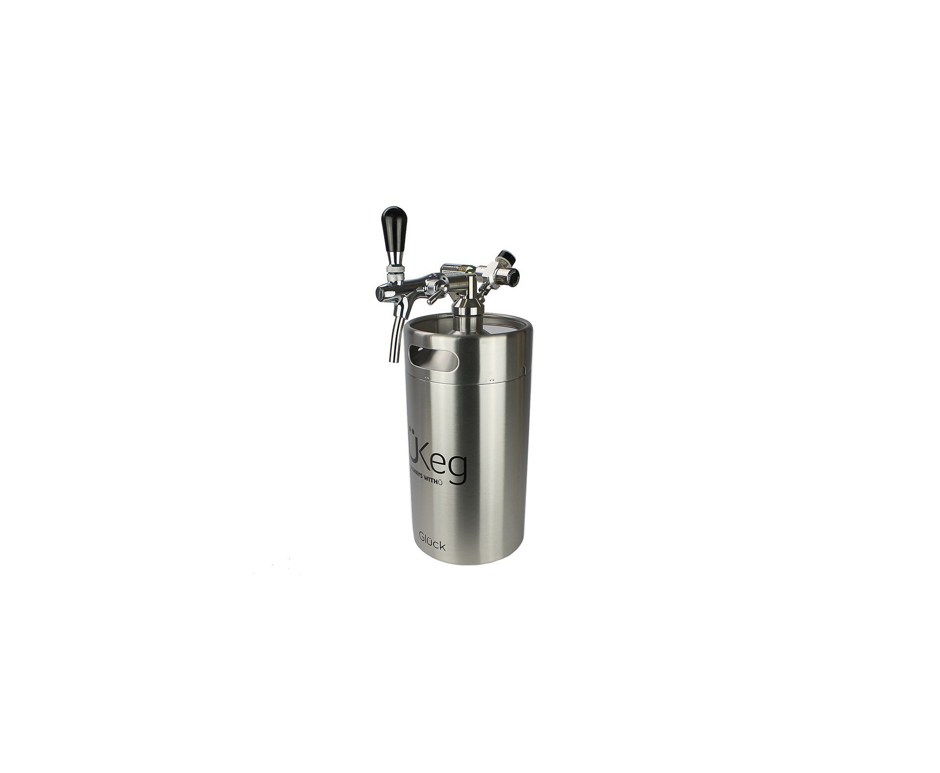 Kit Chopeira Glück Ükeg Silver Steel 5L 169oz Inox + Capa + 5uni. Co2