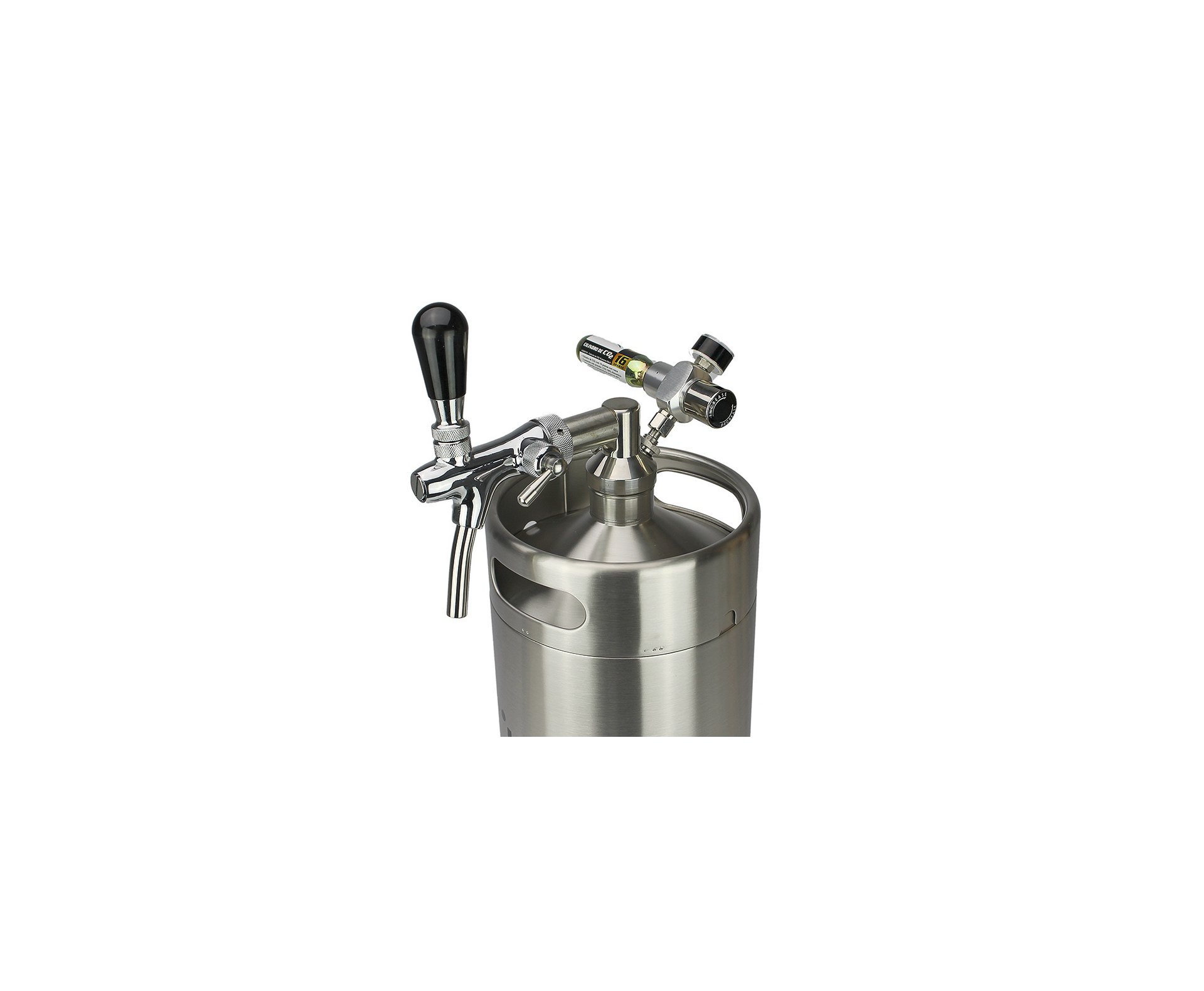 Kit Chopeira Glück Ükeg Silver Steel 5L 169oz Inox + Capa + 5uni. Co2