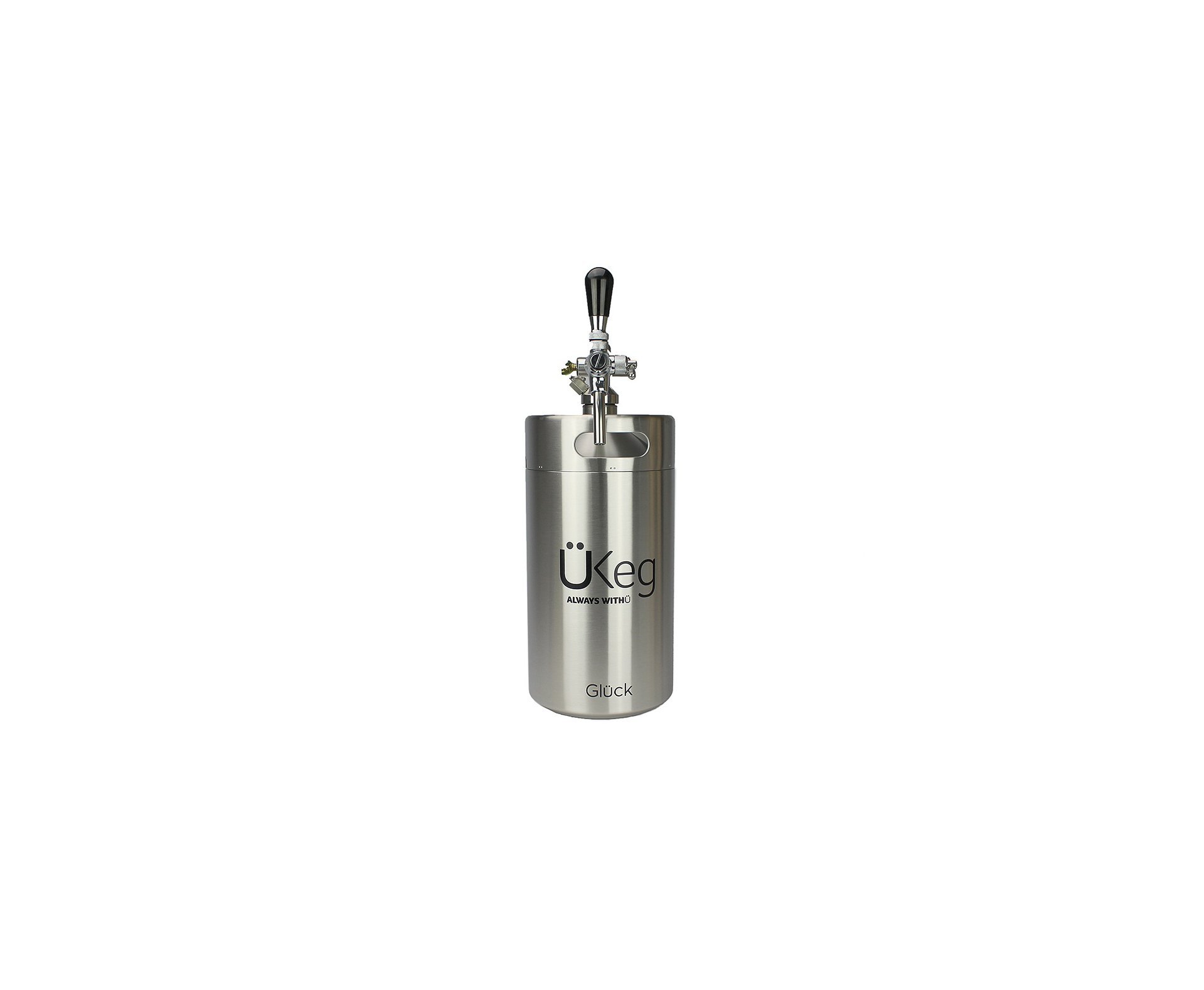 Kit Chopeira Glück Ükeg Silver Steel 5L 169oz Inox + Capa + 5uni. Co2