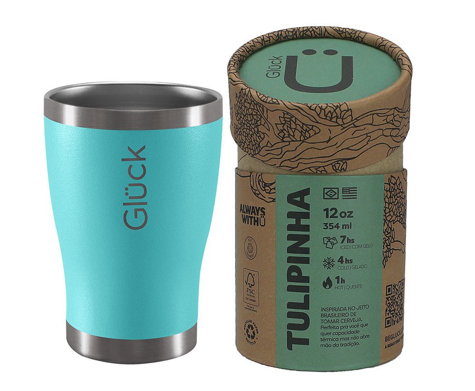 Copo Térmico Gluck Tulipinha Cerveja 354ml Mint