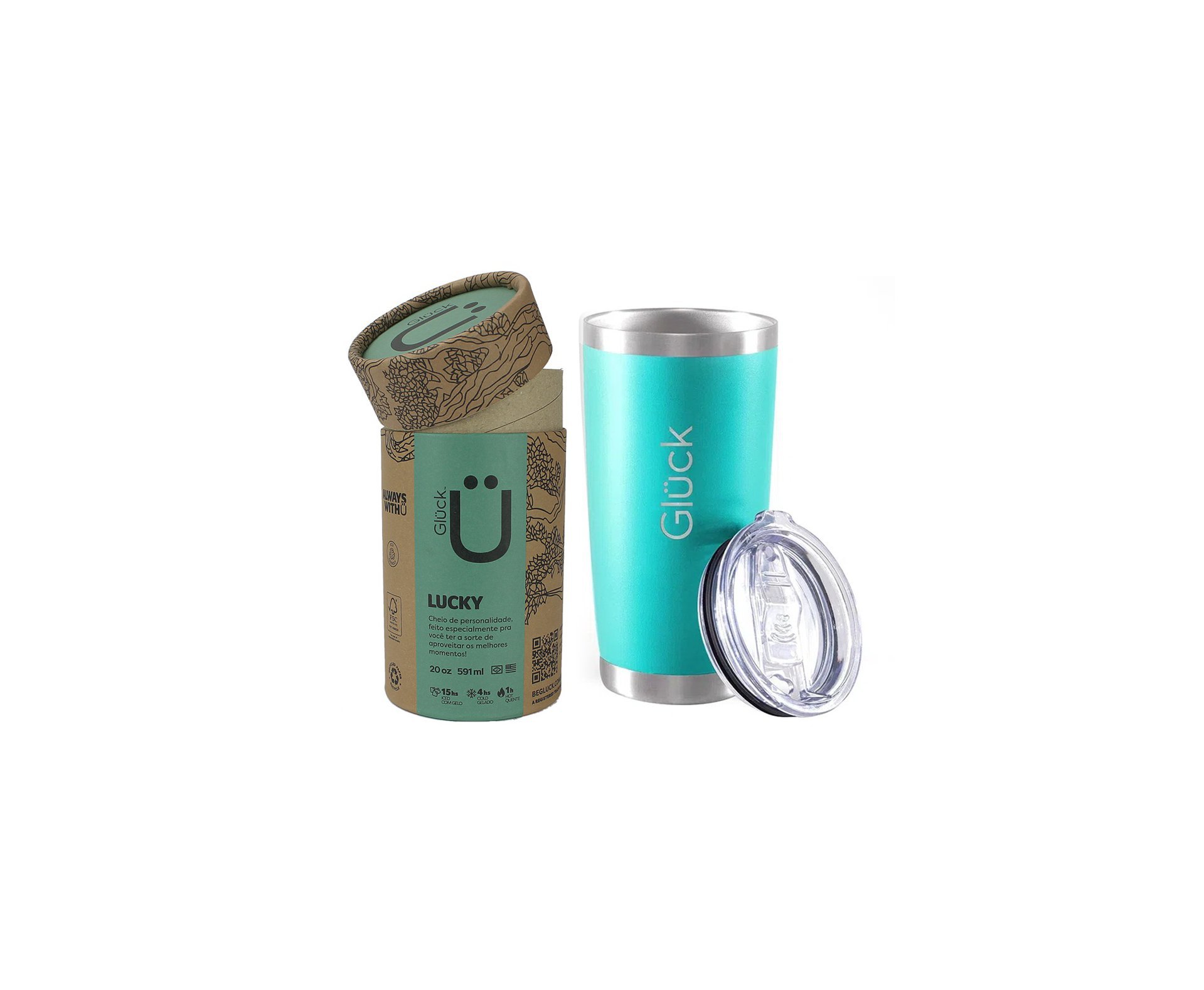 Copo Térmico Gluck Para Cerveja Lucky Future Rock In Rio Freedom 591m Mint