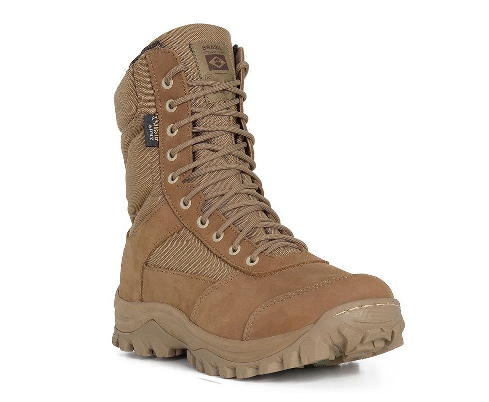 Bota/Coturno Tático Airstep Lightness Confort 8627-35 Cordura/Couro Hidrofugado Coyote