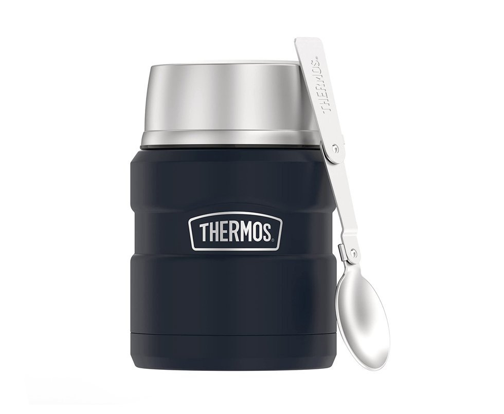 Pote Marmita Térmico Thermos Everest Com Colher Azul 470ml