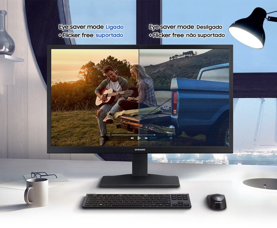 Monitor Samsung 22 FHD HDMI VGA 60HZ Preto - LS22A33ANHLXZD