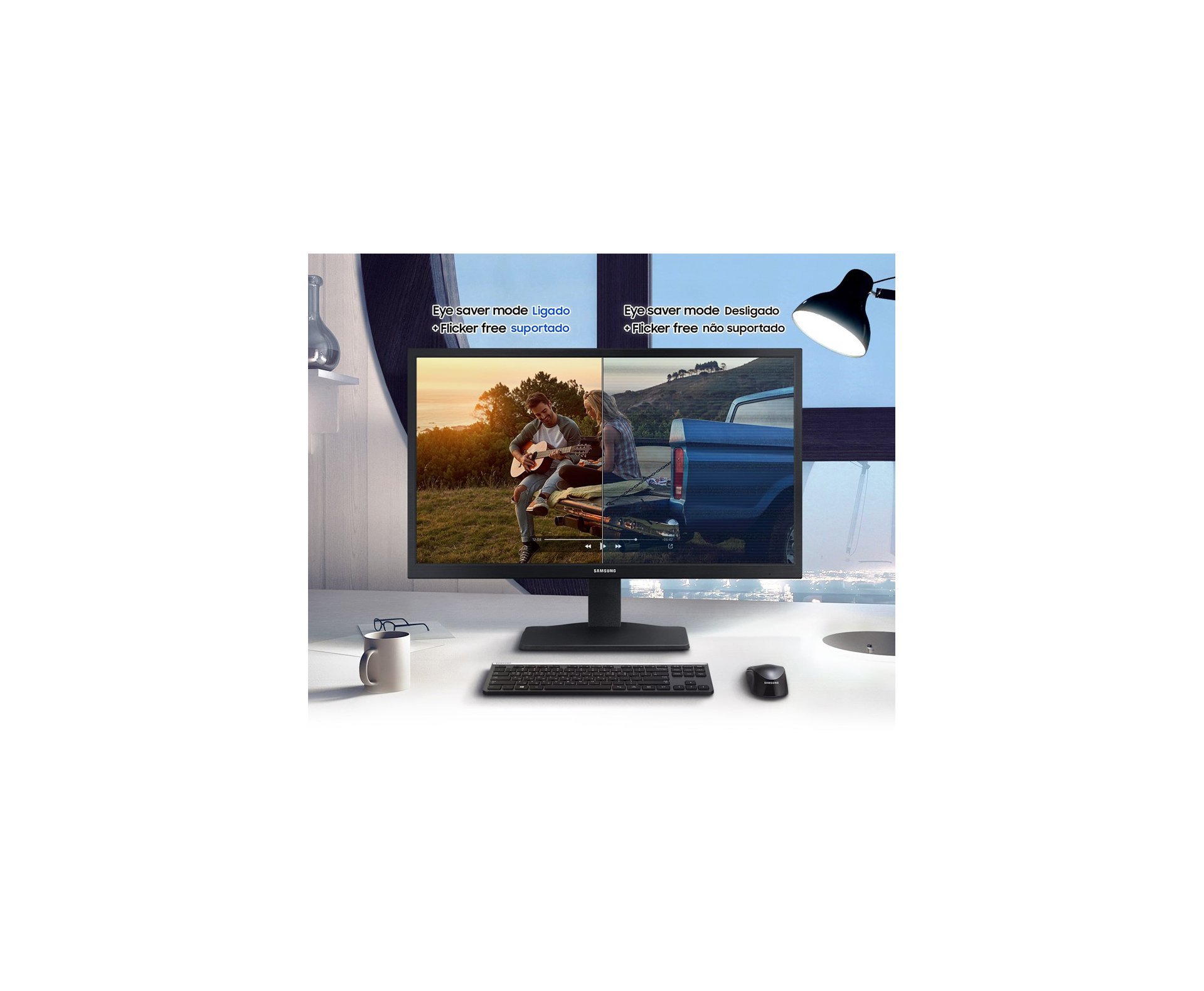 Monitor Samsung 22 FHD HDMI VGA 60HZ Preto - LS22A33ANHLXZD