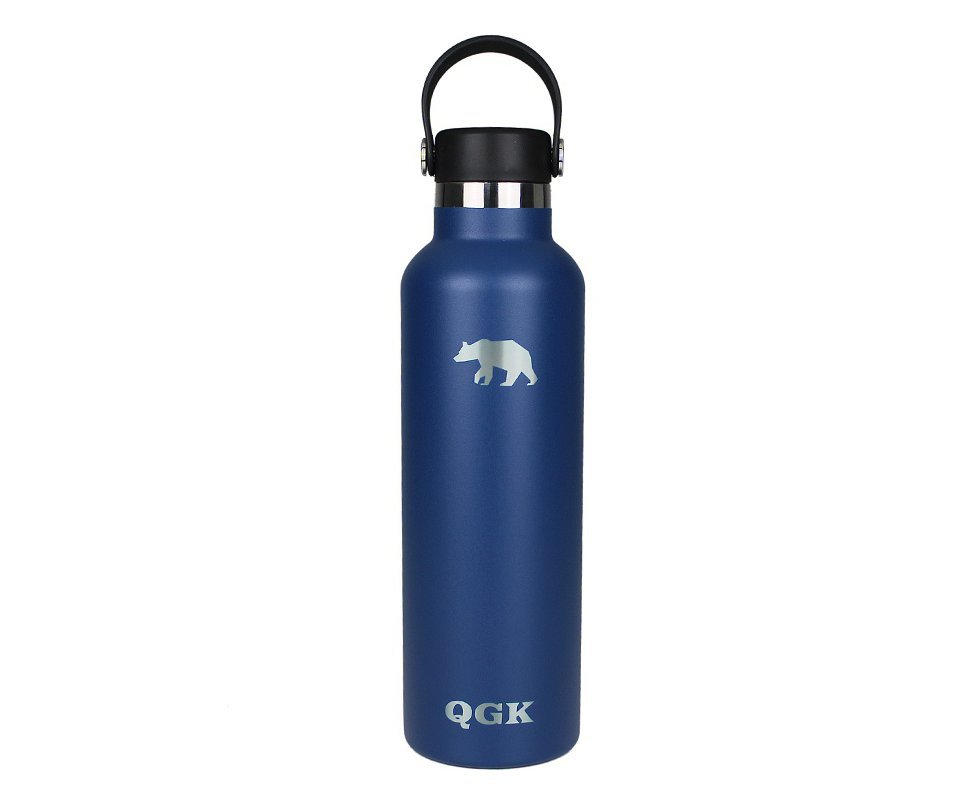 Garrafa Térmica PE Inox 709ml 24oz Azul Escuro Com Tampa - QGK
