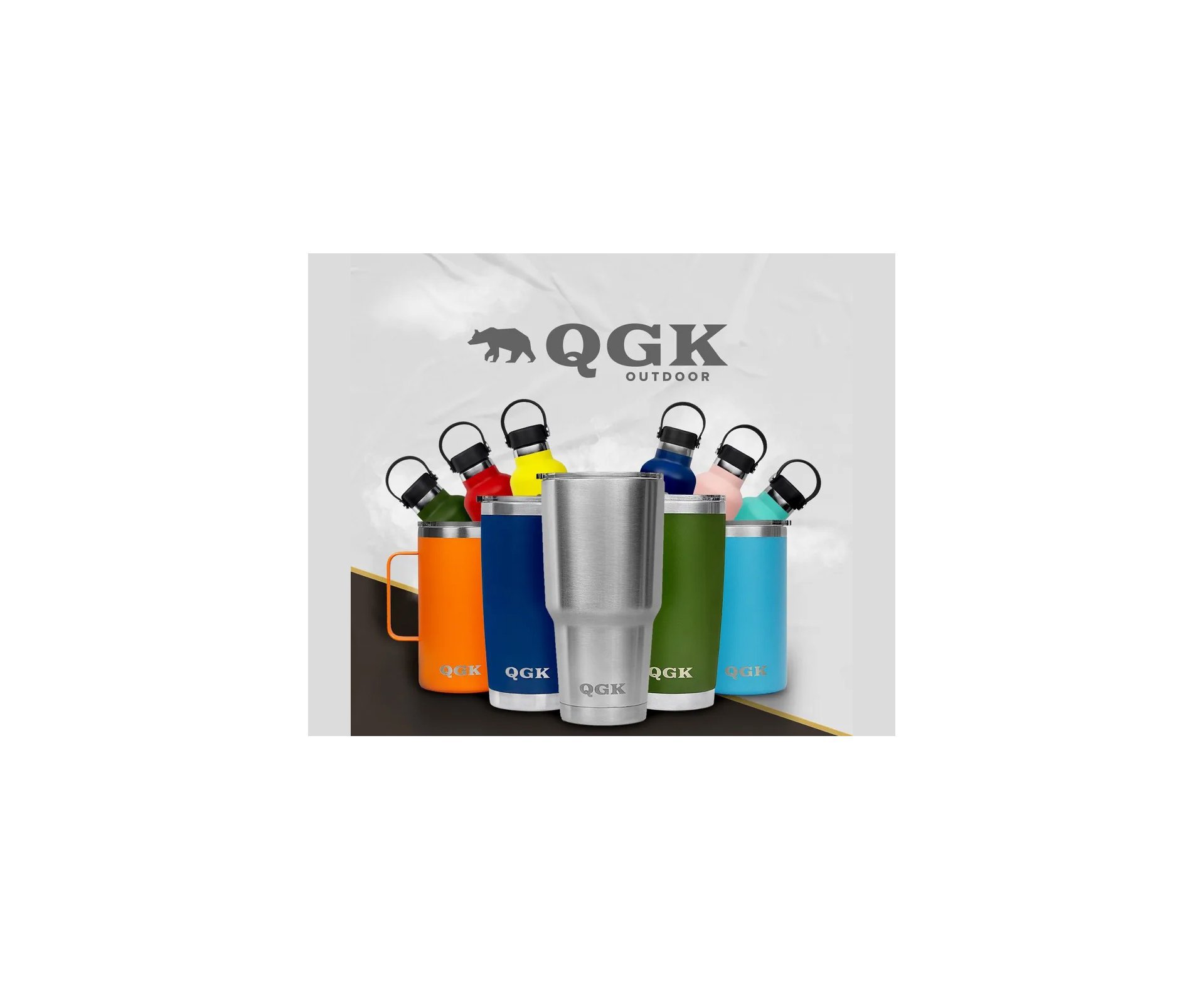 Garrafa Térmica PE Inox 709ml 24oz Amarela Com Tampa - QGK