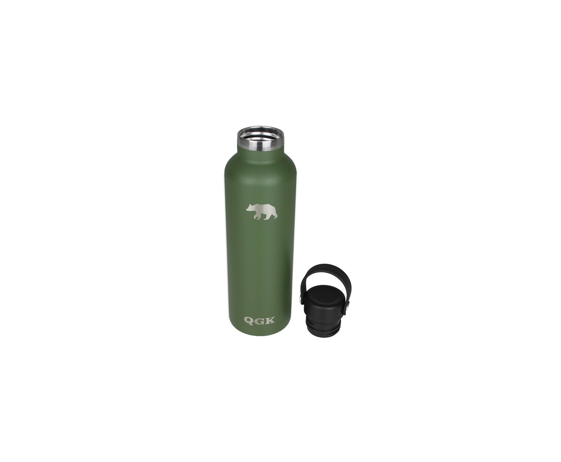Garrafa Térmica PE Inox 709ml 24oz Verde Militar Com Tampa - QGK