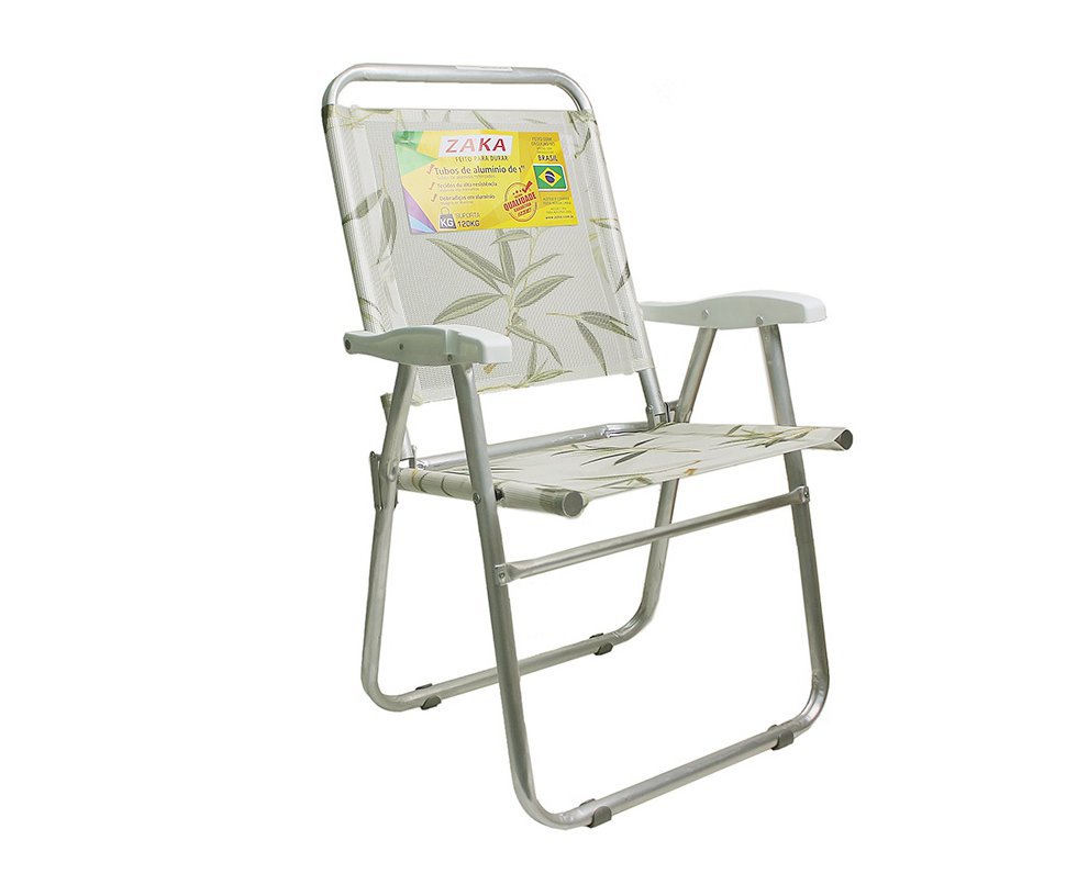 Cadeira Alumínio Reforçada Cancun Plus Colors Bambu Zaka 120 KG