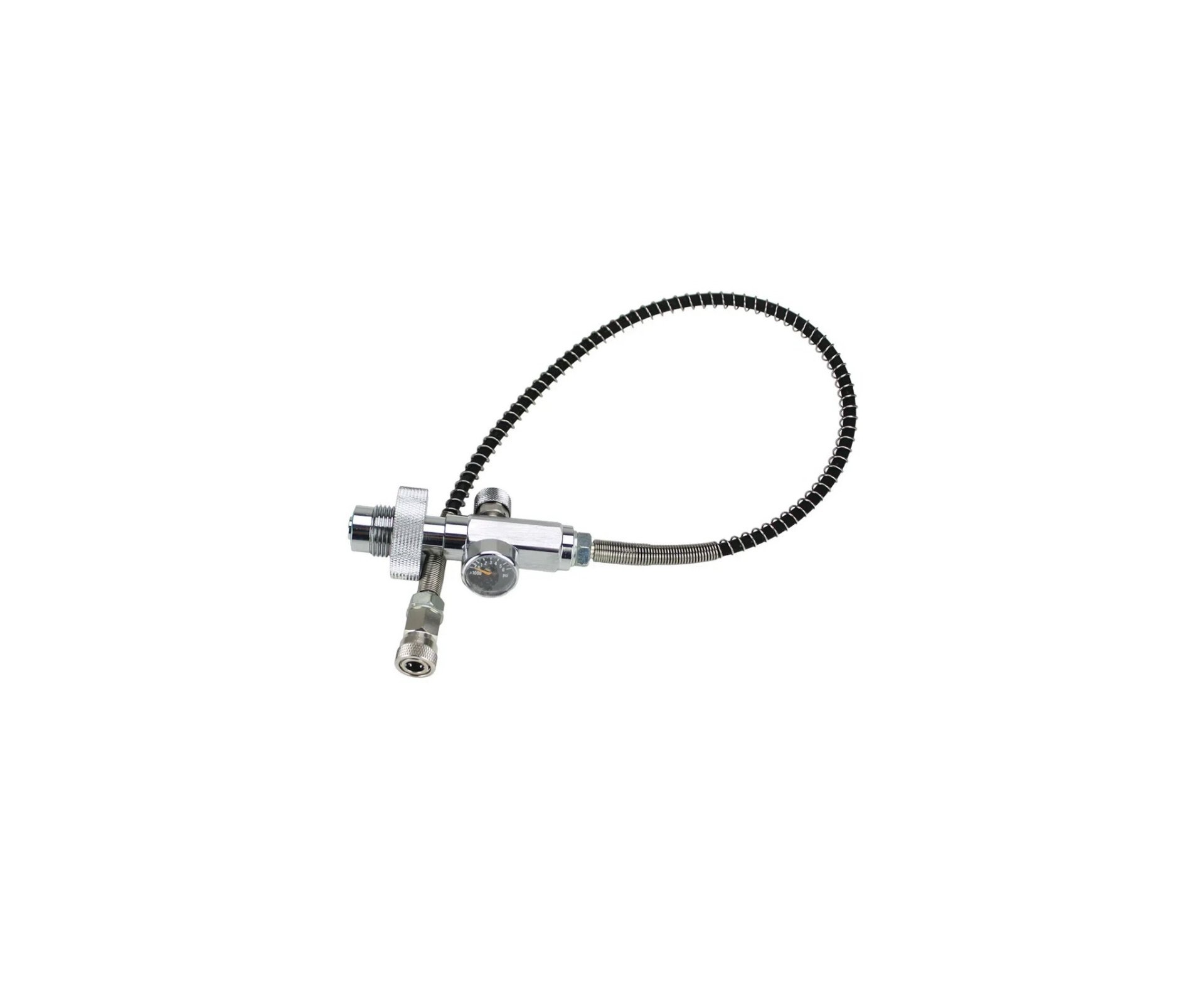 Cilindro Scuba Fibra Carbono PCP 300 bar 6,8L + Válvula DIN - Leão + Estação de Recarga DIN com manômetro